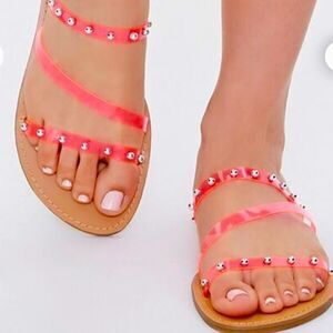 Pink Transparent Sandals  